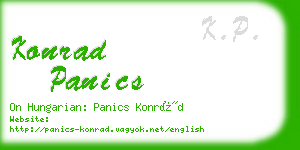 konrad panics business card